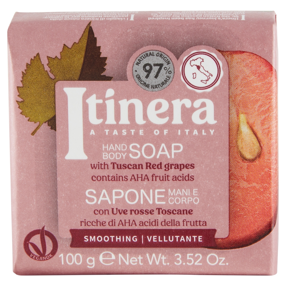 Itinera Sapone Mani e Corpo con Uve rosse Toscane Vellutante 100 g